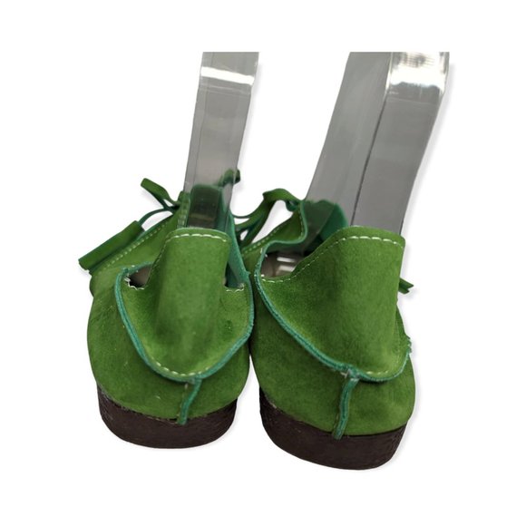 Women's Slip on Green Loafers Soft Faux Leather Size 37/ US Size 6.5 - Picture 4 of 11
